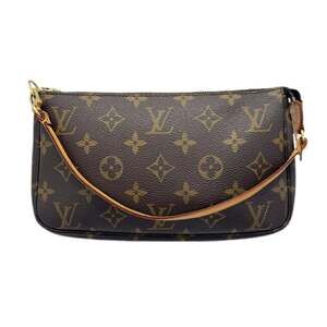 LOUIS VUITTON Authentic Brown Monogram Pochette Pouch